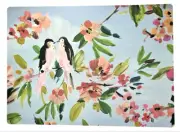 Love Birds Abstract Flowers Placemats Foam Back Vinyl Beach Summer Set of 4