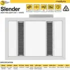Modura Slender 3in1 Bathroom Exhaust Heater Fan Light 1000W Halogen Instant Heat