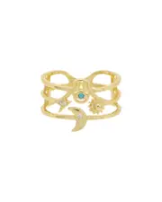 Meshmerise 18K Over Silver CZ Ring