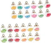 [COHEALI] 30pcs Glass Ball Charms 5-pointed Star Pendants for Diy Necklace Earring Bracelet