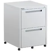 Steelco 2 Drawer Mobile Filing Pedestal White Satin