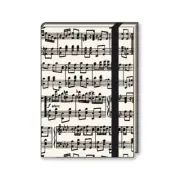 Luxury Hardcover Notebook Lined A5 - Musical Notes - Italian - 220 Pages