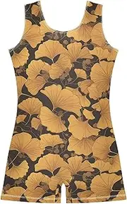 [FRODOTGV] Ginkgoes Girl Gymnastic Leotards Soft Tumbling Outfit for Excise, Tumbling Class, Biketards