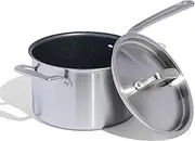 Made In Cookware - ProCoat 4 Quart Non Stick Sauce Pan With Lid - Graphite - 5 Ply Stainless Clad Nonstick Saucepan - Professional Cookware - Crafted in Italy - Induction Compatible