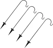 Parliky 4pcs Lawn Plug Hook Bird Feeders Shepherds Stake Solar Light Hook Stakes Plant Hook Stake Shepherds Hook Bird Feeder Shepherds Garden Stakes Hanging Hook Shepherds Stand