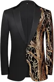 [PYJTRL] Men Fashion Purple Colorful Velvet Sequins Blazer