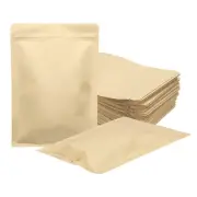 100pcs Kraft Paper Sealable Bags for Food Storage, Yellow, 6x8.3 Inch