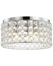 JONATHAN Y Ellen 15in 3-Light Crystal Metal LED Flush Mount