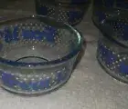 Pyrex 4" Glass Snack Bowls. Treat Yo Self. Set Of 4. NEW