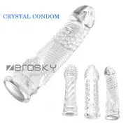Spiked Male Reusable Condom Penis-Extender-Enlarger-Sleeve-Bigger-Girth-Enhancer