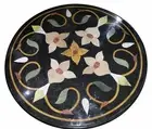 18" Marble Side Corner Table Top Flora Inlay Handmade Home Decor