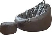UYSOFRCV Bean Bag Chair Covers (No Filler), Waterproof Tech Fabric with Zipper Stuffable Bean Bags for Organizing Children Plush Toys Memory Foam Replacement Cover for Kids Adults,Gray,120 * 130cm