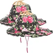 [NIYANGLE] 2pcs Hat Wide Brim Straw Sun Hat Folding Design for Outdoor Activities