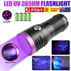 USB Rechargeable 365nm UV Light 120W LED Flashlight Blacklight Inspection Torch