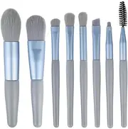 Makeup Brushes,Makeup Brush Set Mini, 8 PCS Travel Make Up Brush Kit,Cosmetic Brushes for Face Foundation Blush Eye Shadow (Blue)