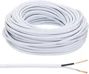 uxcell 100Ft 18/2 PVC Covered Wire, 300V SVT Round Lamp Cord Insulated Heat Resistant Electronical Flexible Cable for LED Lamp Wire Audio Cable Speaker, White, UL Listed