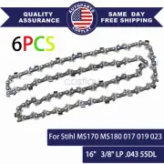 6X Chainsaw Chain For Stihl MS170 MS180 017 019 023 16 Inch .043 3/8 LP 55DL