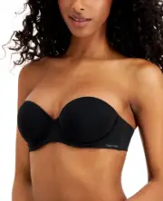 Calvin Klein Women's Naked Glamour Strapless Push-Up Bra Black Size 34DD 6393