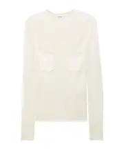 patch-pocket mesh T-shirt XS White