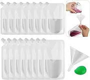 16PCS Liquor Flask, GeeRic Drinks Flasks Liquor Pouch Reusable Concealable 200ML+380ML Leak-proof Juice Bags with Funnel Clear Drinks Flasks Cruise Kit for Travel Concerts Music Festivals Party School