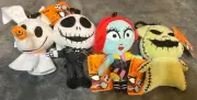 Nightmare before Christmas 6” plush clip doll Set of All 4 Oogie Zero Jack Sally