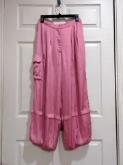 Anthropologie Twentysixhundred Pink Satin Ballon Lined Wed Leg Jogger Pants M