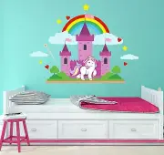 Unicorn Full Color Wall Decal Animal Sticker Mural Nursery Wonderland Decor SD24