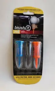 Bonfit Brush-t Golf Tees Assorted (3-Wood, Driver, Oversize) - 1 pack of 3 tees