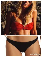 BNWT BILLABONG LADIES HIGHTIDE BANDEAU & BLACK PANT SET (12) MIX AND MATCH