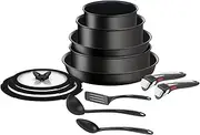 [Tefal] Ingenio L3959343 13-Piece Non-Stick Induction Cookware Set, Pans, Pots, Lids, Handles, Kitchen Utensils, L3959343, Black, 24/28 cm