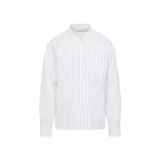 [Dries Van Noten] Dries Van Noten-Navy And Blue Corran Cotton Shirt-Uomo L STAND