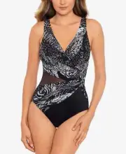Miraclesuit L116838 Women's Lux Lynx Circe One Piece Swimsuit Size 16