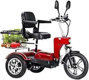 Three Wheel Motorized Scooters, Lightweight Portable Portable Electric Folding Motorized Scooters with Detachable Shopping Baskets, Suitable for Seniors