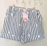 Peter Alexander Size M Striped Womens Pj Shorts