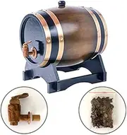 Oak Aging Whiskey Barrel 1.5L-10L Wine Keg Dispenser for Wine Whiskey Brandy Wood Pail Storage (1.5L, Brown)
