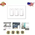 Smart Life 3 Gang Light Switch - Hands-Free App Control, Neutral Wire Required