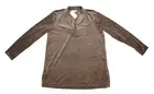 J Jill Pure Jill Velour V-Neck Tunic Long Sleeve Mocha Latte Brown Womens MT