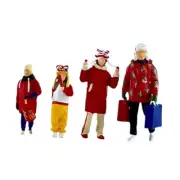 4x 1:64 Scale Diorama Family Figures Collectible Small Artwork People Models