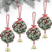 4 Pack 6'' Christmas Mistletoe Ball Ornament Artificial Mistletoe Hanging Dec...