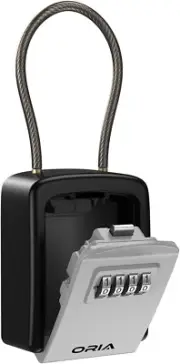 Key Lock Box, Key Safe Lock Box with Removable Chain, 4-Digit Combination Lock B
