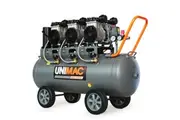 UNIMAC 100L 4.5HP Silent Oil-Free Air Compressor, with Twin Nitto Outlets, 15A Plug