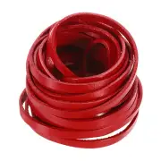 6mm Flat Faux Leather Cord, 5 Yards Braiding Leather Ropes, Red