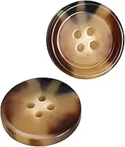 20PCS Resin Round Buttons Craft Sewing Snaps 4 Holes Handmade DIY Accessories (Brown, 23mm)