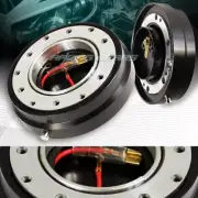 UNIVERSAL JDM 6-HOLE 1" THIN STEERING WHEEL BLK QUICK RELEASE SHORT HUB ADAPTER (for: Kia)