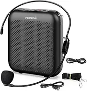 NORWII S358 Portable 2000mAH Rechargeable Voice Amplifier with Wired Microphone Headset & Waistband, Personal Microphone and Speaker for Teachers Tour Guides ect (Black)