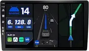 Android 14 Double Din Car Stereo Head Unit - 6G+128G - Built-in DSP/Carplay/Android Auto - LED Backup Camera + Microphone - IPS 9 Inch - DAB WiFi BT Steering Wheel Mirrorlink Fast-boot 360-CAM