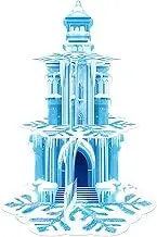 Frozen Birthday Party Decorations, 3-Tier Frozen Cupcake Stand with Snowflakes and Ice Castle Design for Winter Wonderland Theme, Baby Shower and Kids Frozen Party (Blue Snowflake)