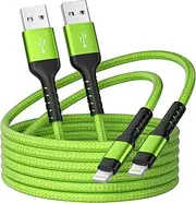 GOPALA USB Lightning Cable 1M 2Pack, MFi Certified iPhone Charger Cable, Durable Braided Lightning Cable, Fast Charging & Data Sync iPhone Charging Cable Compatible with iPhone 14/13/12/11/X/8/7/6