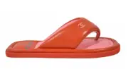 Chanel 22P Pink Red Lambskin Padded Pool Thong Logo Mule Slide Flat Sandal 42