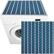 2 Pcs Washer and Dryer Covers - Anti-Slip Silicone Top Protector Mat, No-Wash Super Absorbent Cover for Washing Machine, Laundry, Kitchen, Home (Blue)